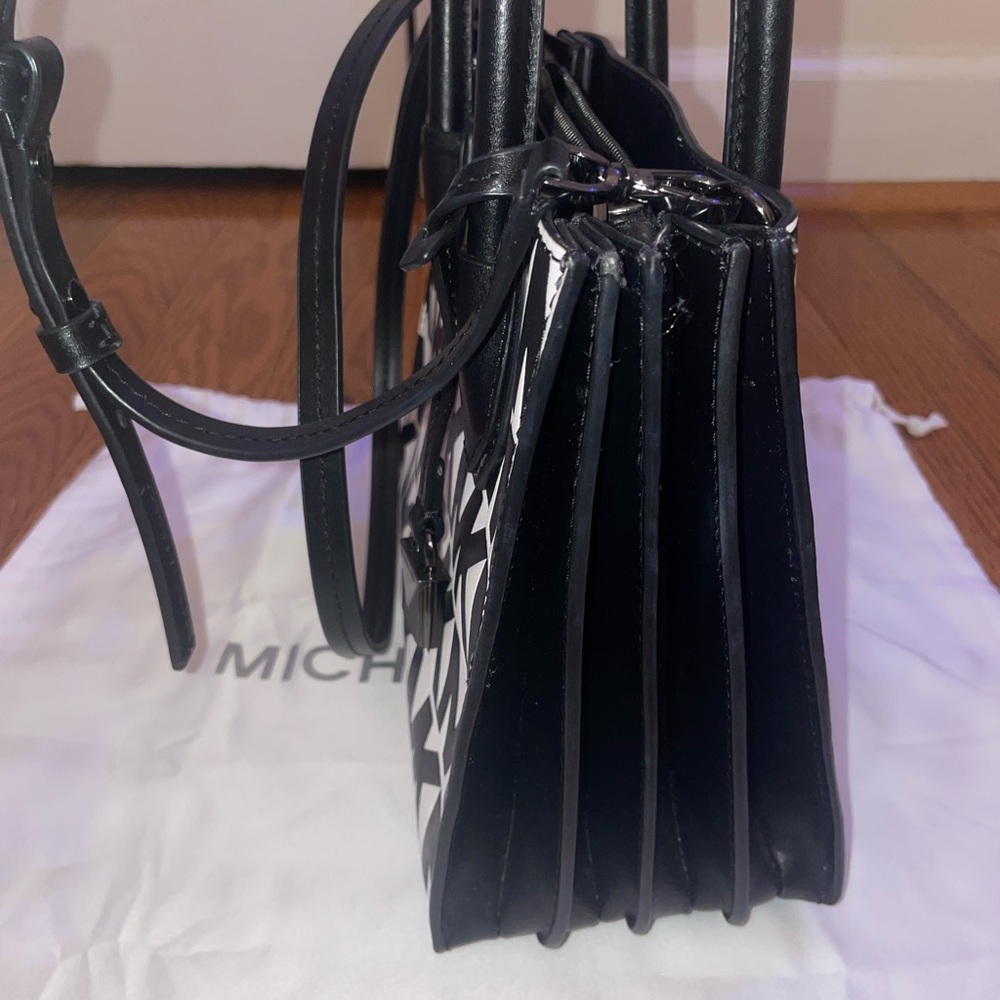 Michael Kors Monogram Black and White Satchel - Picture 11 of 11